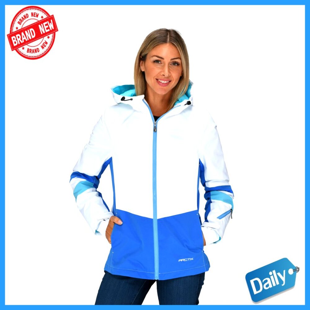 Insulated Ski Jacket With Adjustable Hood And Cinched Waist For Winter Sports